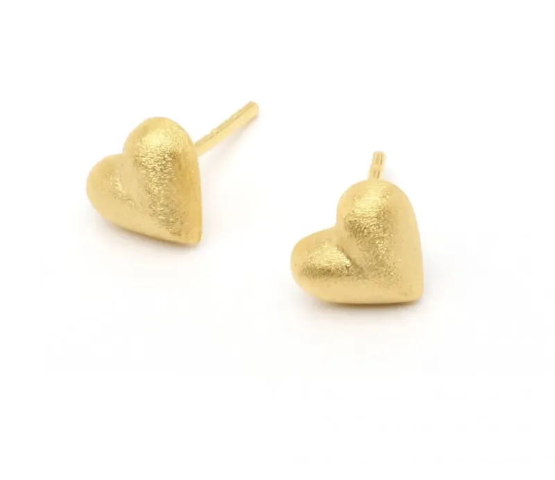 Bernd Wolf Heart Design Line Plug, 8mm, 24-karat gold plated